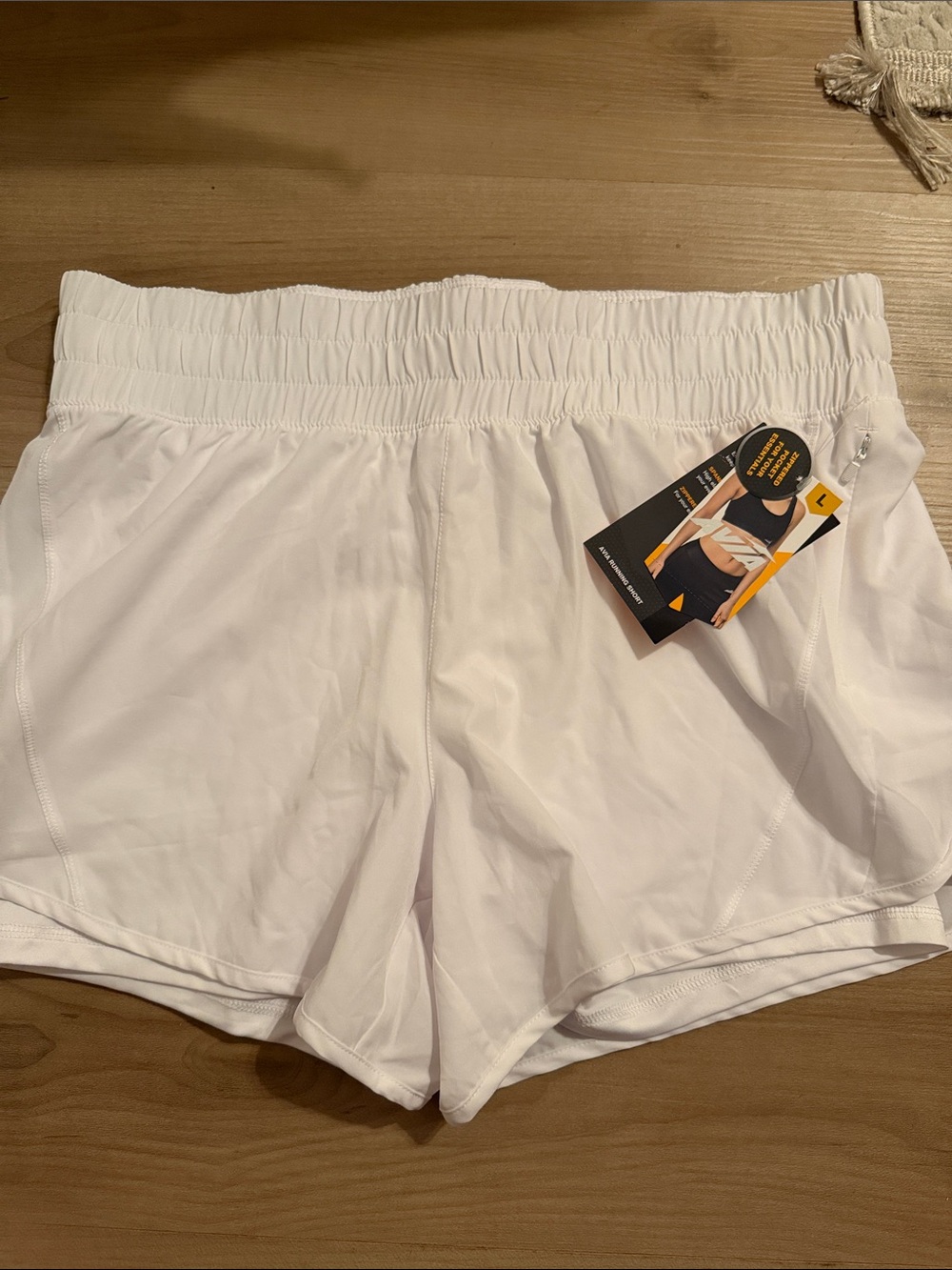Avia White Women's Athletic Shorts with Elastic Waistband